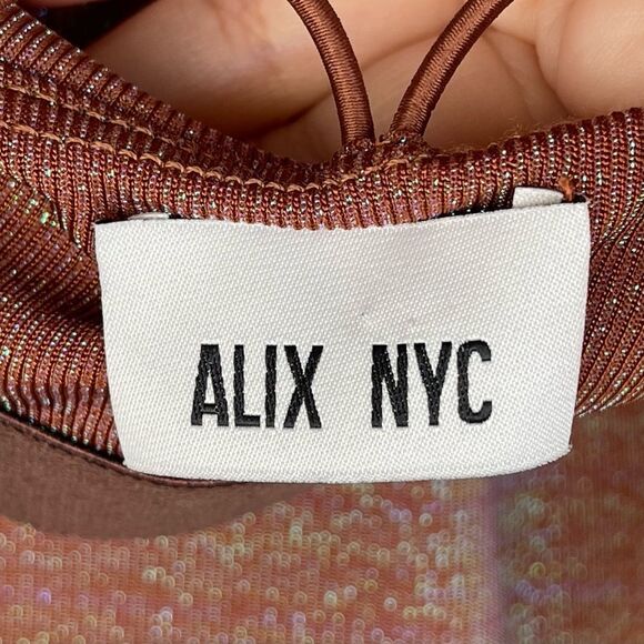 ALIX NYC Shiloh Halter Dress in Iridescent Copper medium - Picture 16 of 17
